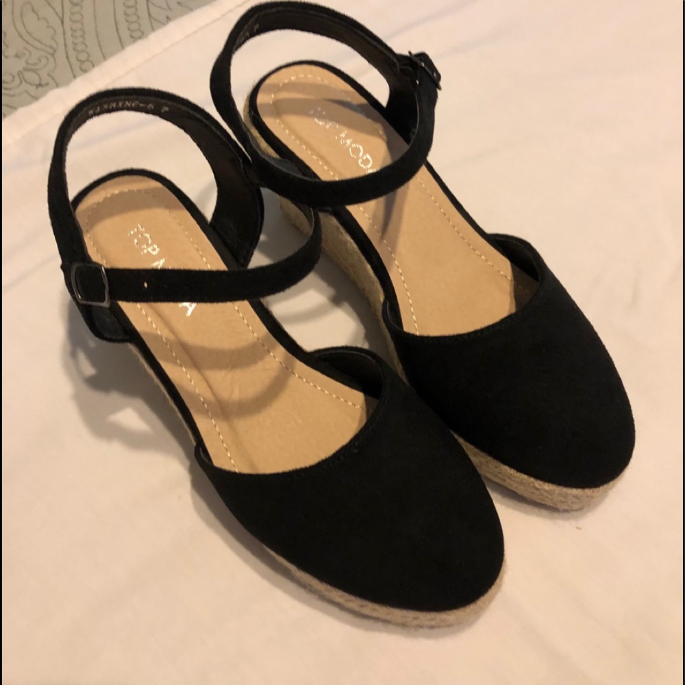 Top Moda black wedge sandals